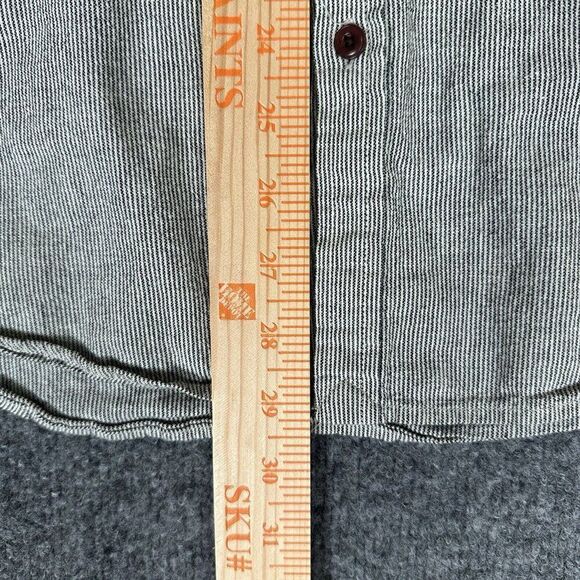 Lucky Brand Shirt Mens 2XL Grey Striped Slim Fit Long Sleeve Casual Pocket Adult - Picture 6 of 6